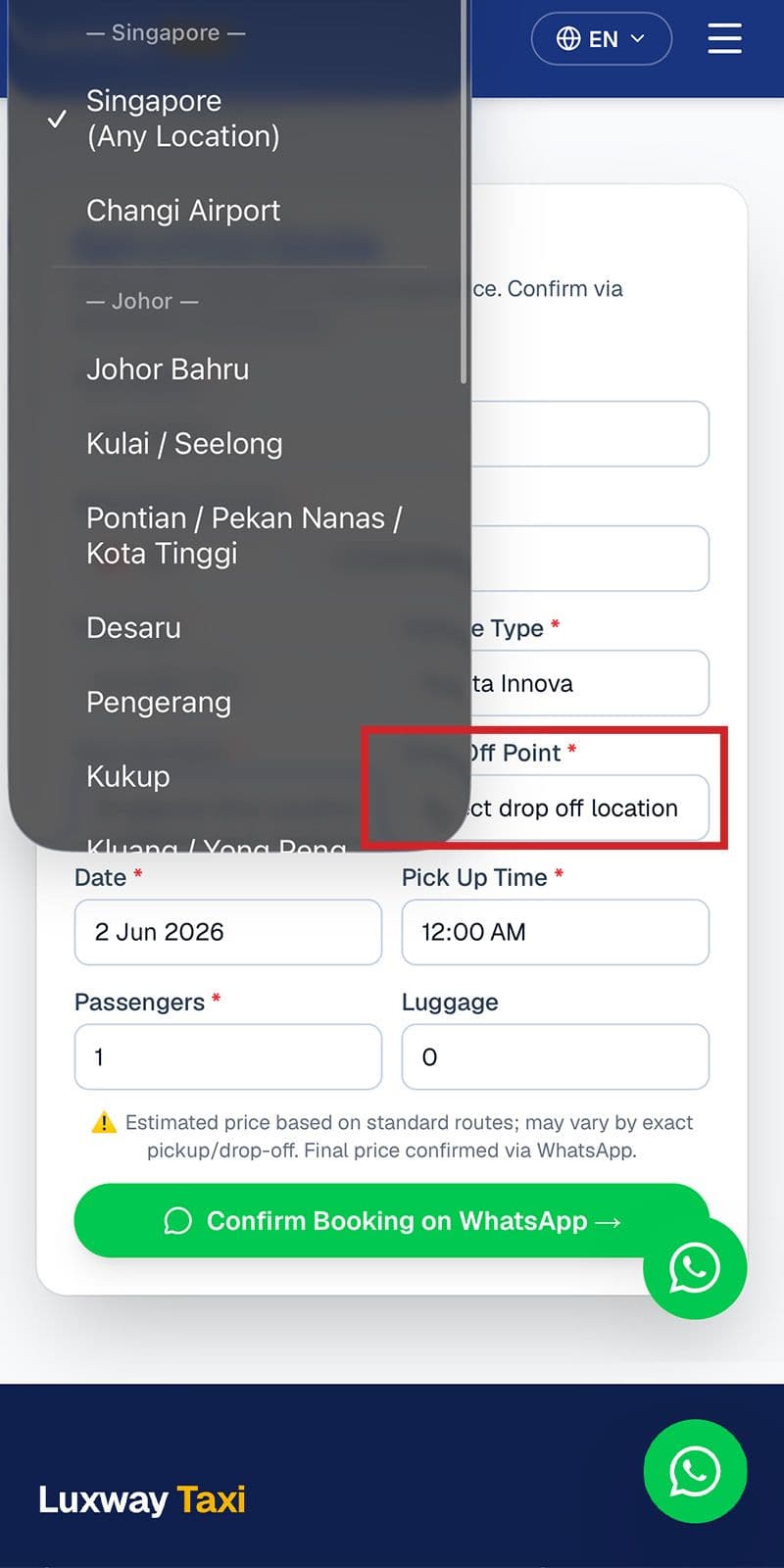 how to book private car sgmy