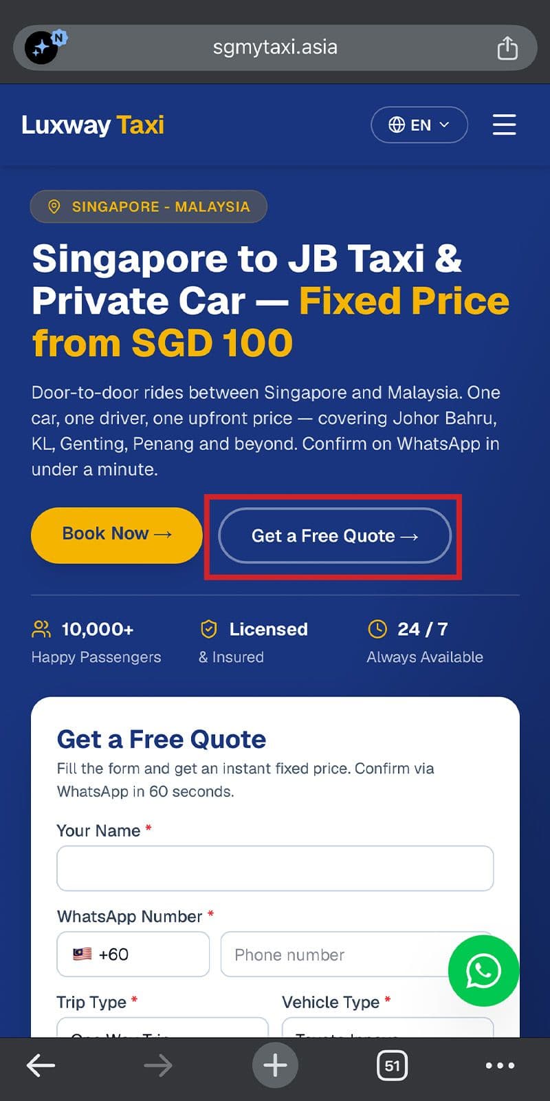 how to book private car sgmy